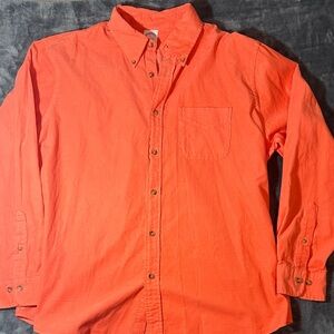 Brooks Brothers Vibrant Orange Corduroy Button-Down Shirt